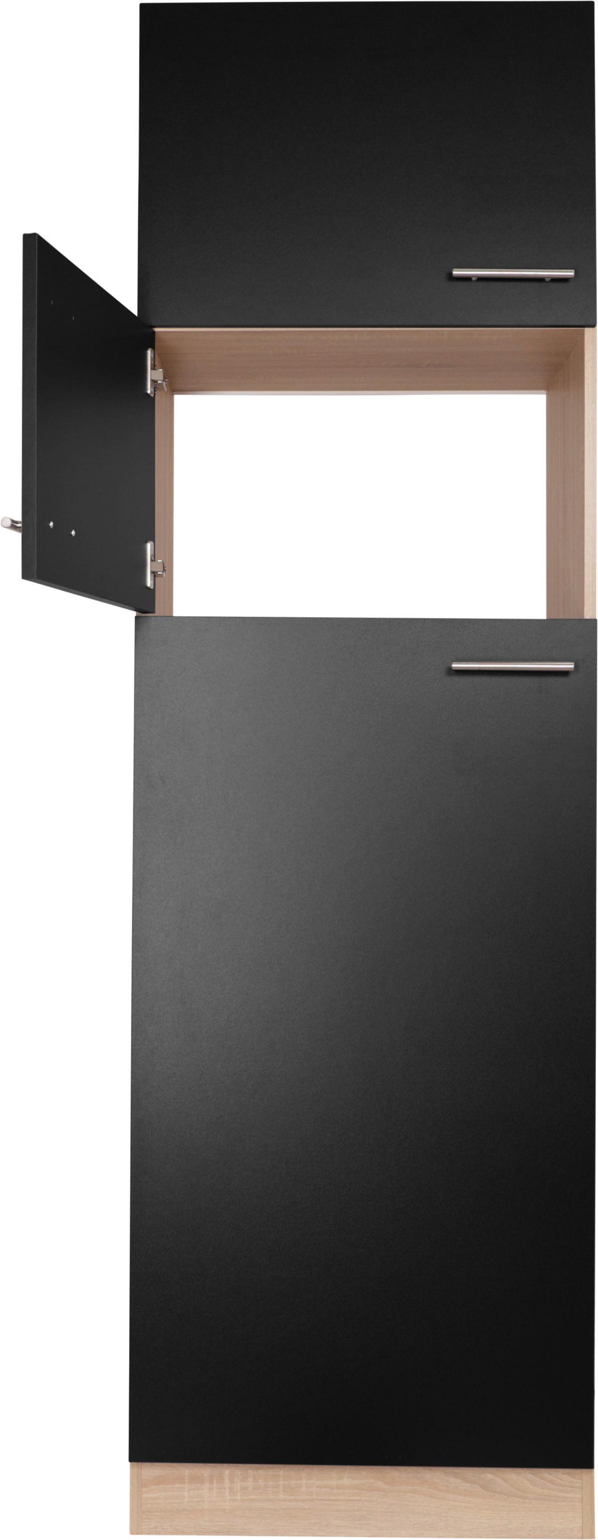 Geräteumbauschrank Merle Schwarz, Eiche Dekor B: 60 cm - Eichefarben/Schwarz, Basics, Holzwerkstoff (60/200/60cm) - Respekta