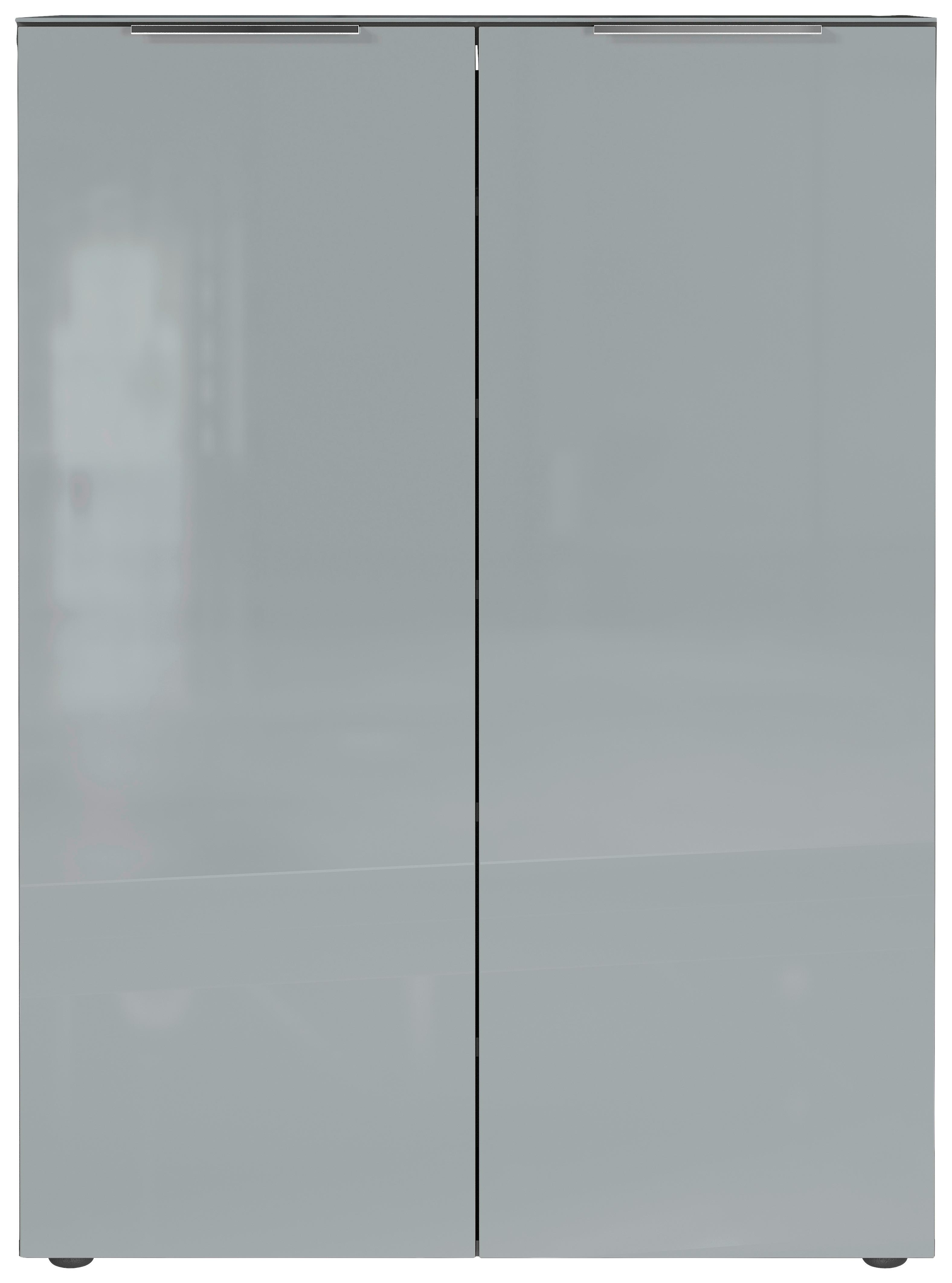 Schuhschrank Genova Graphitfarben B: 87 Cm - Silberfarben/Graphitfarben, MODERN, Glas/Holzwerkstoff (87cm) - Germania