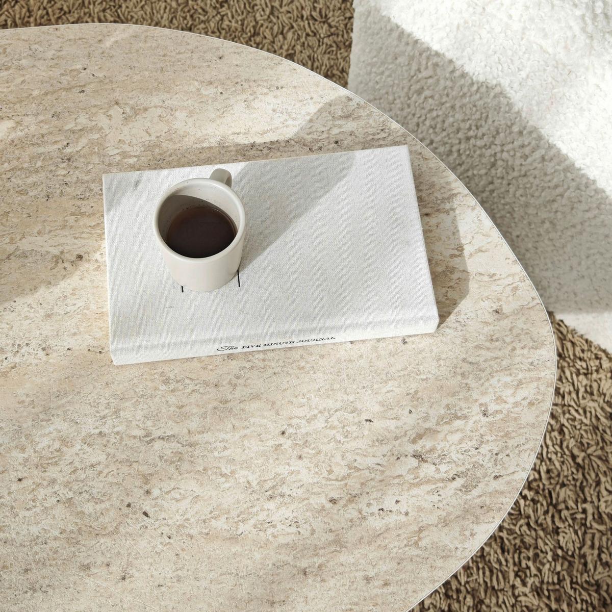 COUCHTISCH Travertin/Walnuss B: 100cm - Beige/Walnussfarben, MODERN, Holzwerkstoff (100/35/60cm)
