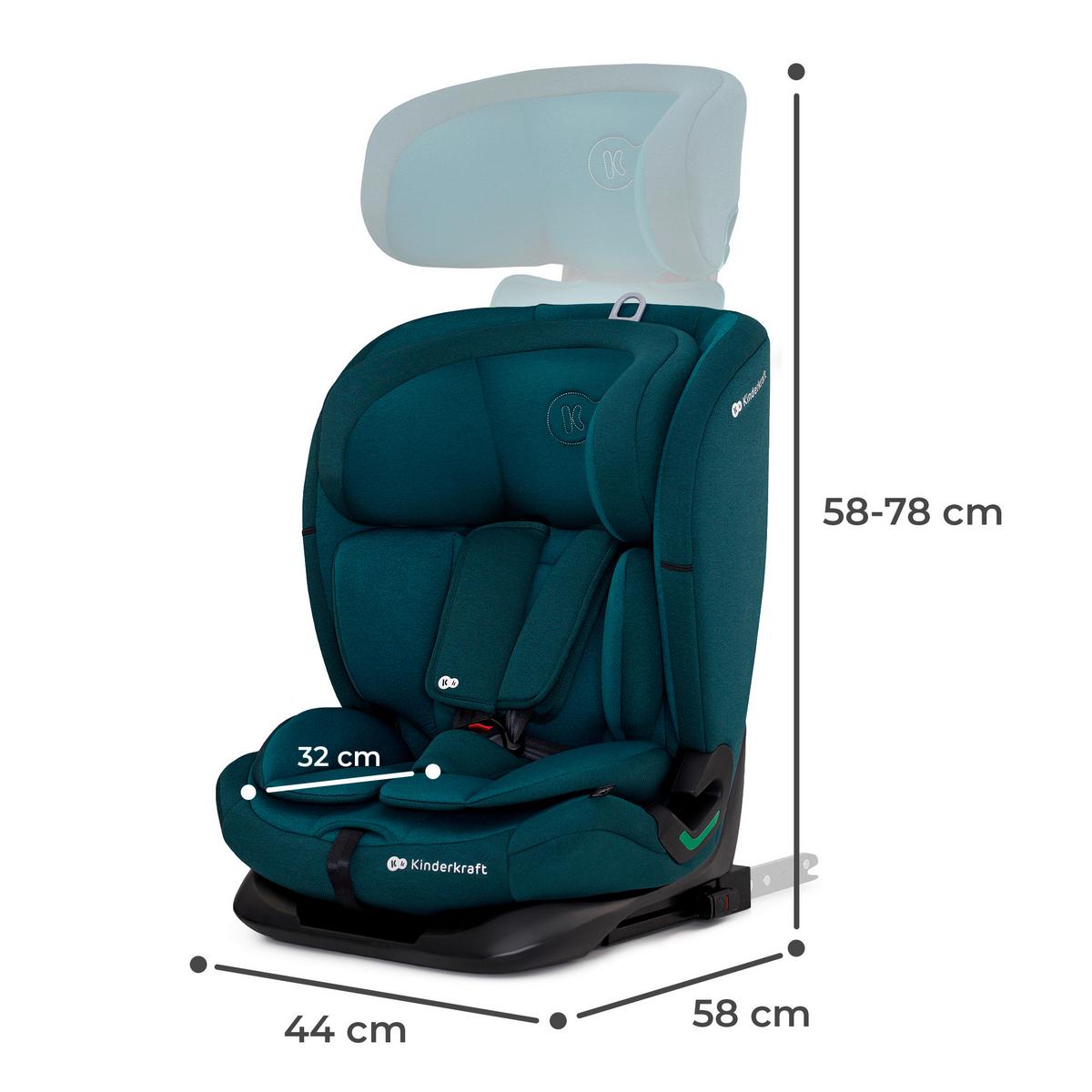Kinderautositz Oneto3 I-size Blau, B/h/t: 58x78x44cm - Blau/Petrol, Basics (58/78/44cm) - Kinderkraft