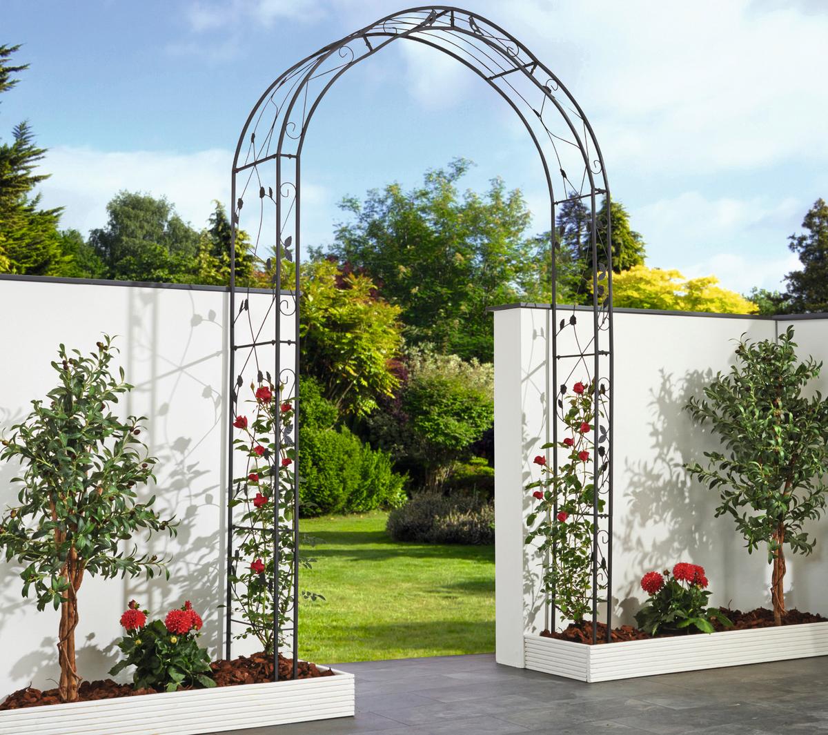 Rosenbogen Stahl Mira Bxh: 145x260 Cm - Anthrazit, MODERN, Metall (145/260/38cm) - Gardenson