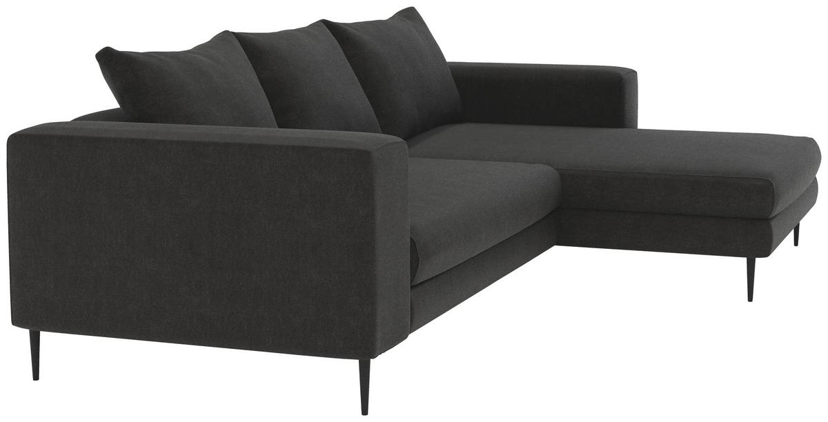 Ecksofa Aurora Ii - Schwarz/Graphitfarben, MODERN, Textil (325/170cm) - Trendmanufaktur