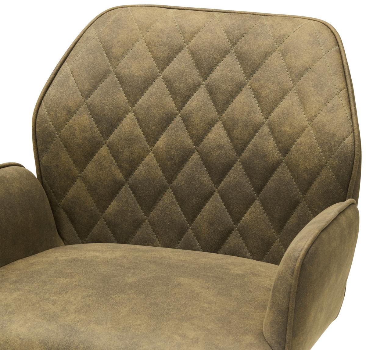 Barhocker Höhenverstellbar Mit Lehne Wanda Webstoff Grün - Schwarz/Grün, KONVENTIONELL, Textil/Metall (51/90-111/52cm) - MID.YOU