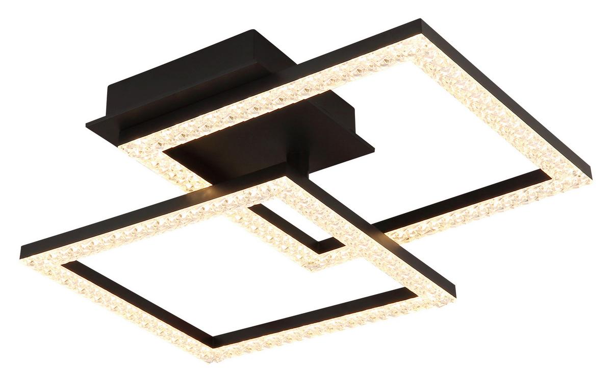 Led-deckenleuchte 67328-20d - Klar/Schwarz, Design, Kunststoff (52,6/37,4/7,5cm) - Globo