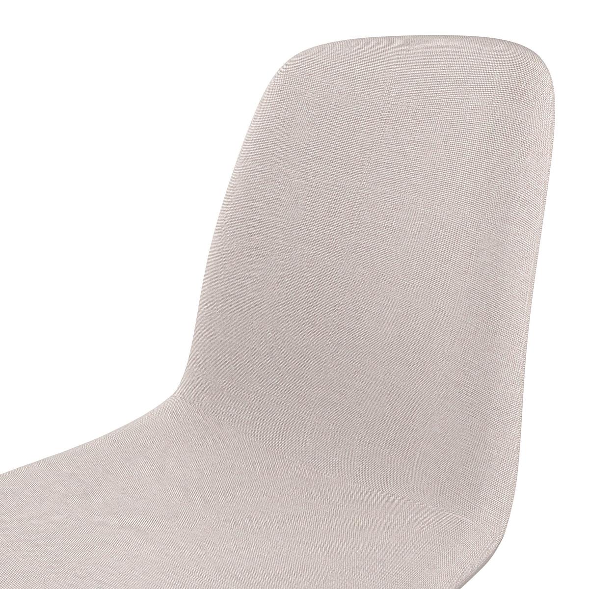 Vierfußstuhl Mona Leinenoptik beige - Eichefarben/Beige, MODERN, Holz/Textil (44/87/56cm)