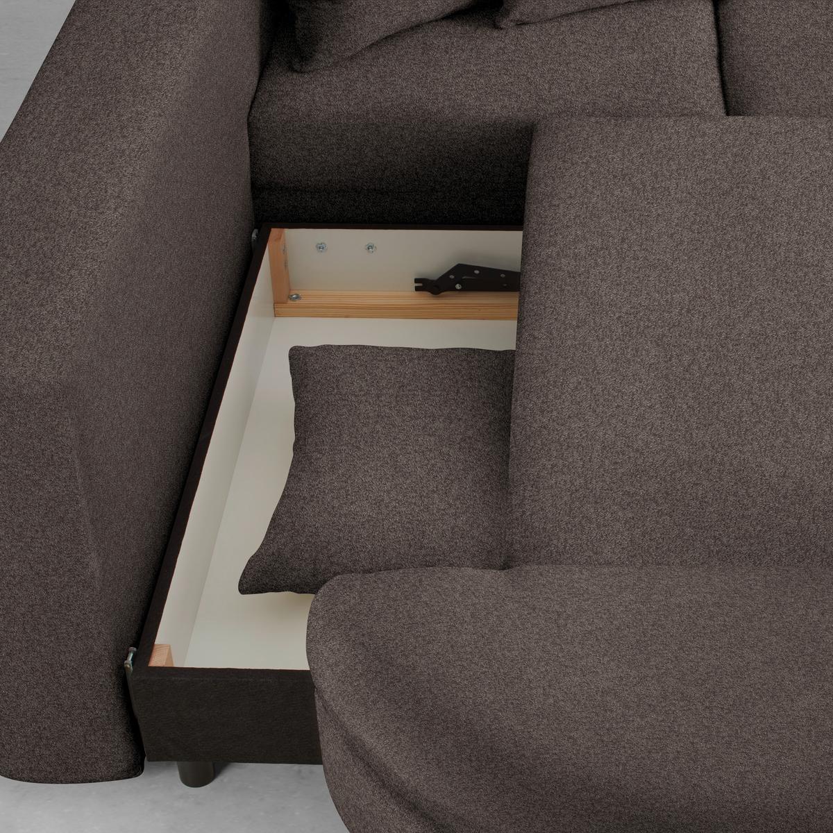 Rohová sedačka AXEL, ľavá, mokka ženilka - čierna/mokka, Modern, kov/textil (250/87/291cm) - Mömax