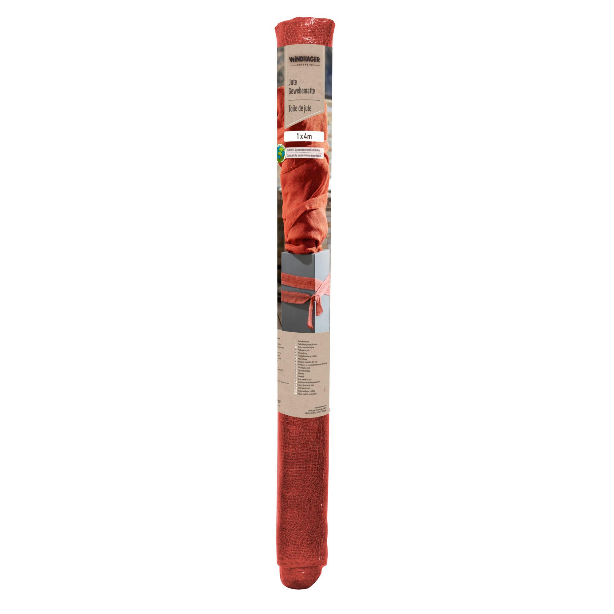 Schutzplane Jute- Gewebematte Rot - Rot, Basics, Naturmaterialien (100/400cm)