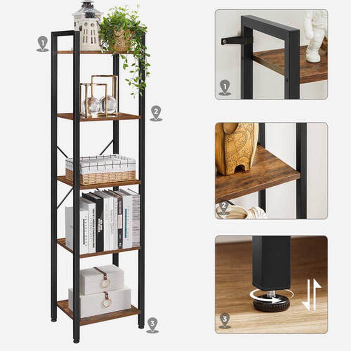 Regal Regal B: 39,6 cm Braun/Schwarz - Schwarz/Braun, Trend, Holzwerkstoff (39,6/154/30cm) - Boxxx