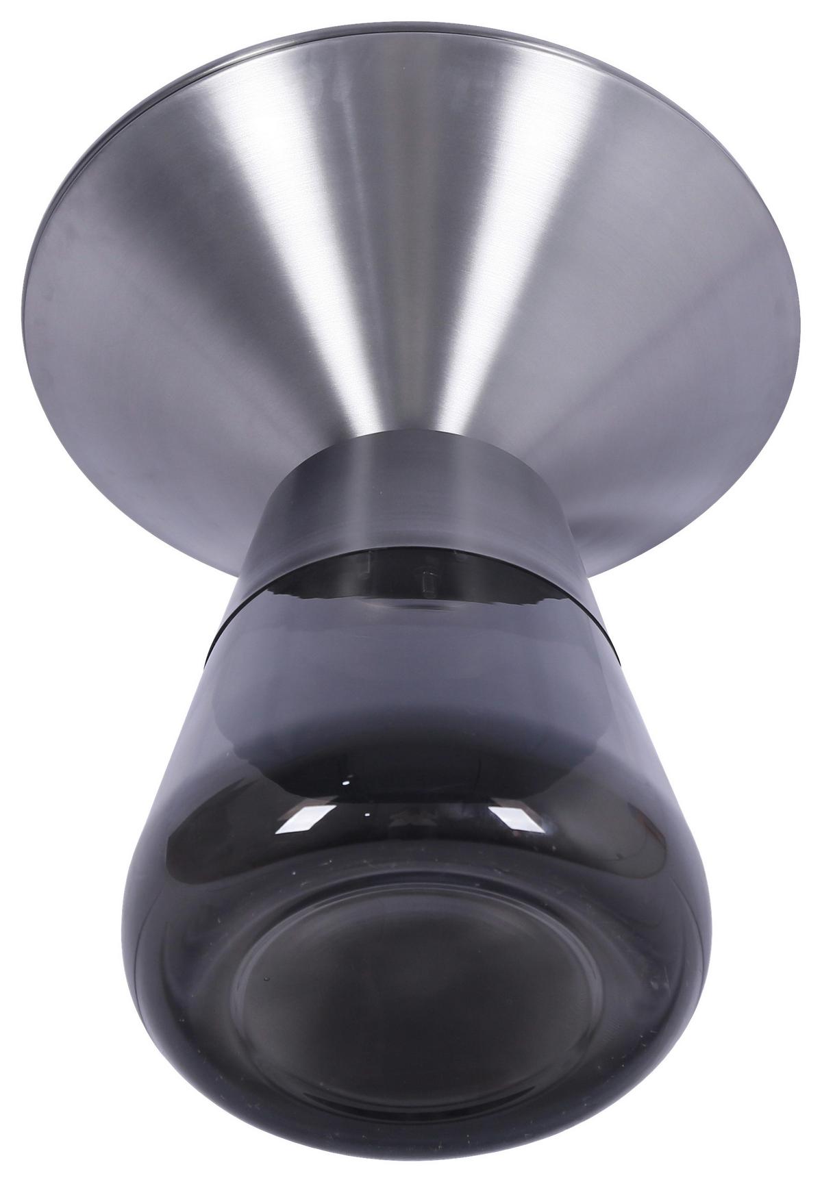 ODKLÁDACÍ STOLEK BAILY -TREND- - šedá/černý chrom, Romantický / Rustikální, kov/sklo (48/54,5/48cm) - Premium Living