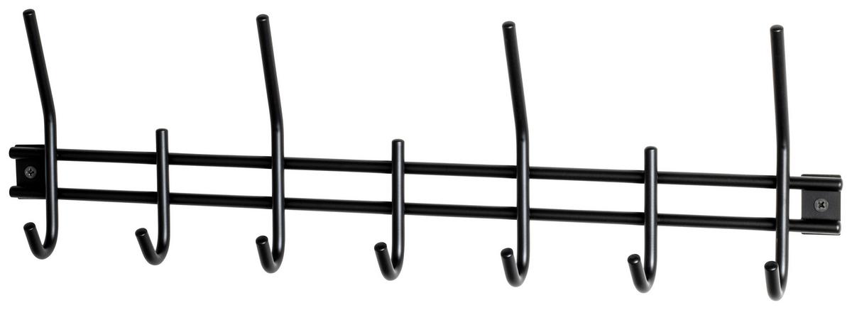 Vešiaková lišta CARLOS - čierna, Design, kov (54/16/5cm) - Carryhome