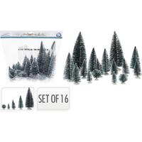Weihnachtsbäume 16-teilig, in verschiedenen größen - Dunkelgrün/Weiß, Basics, Kunststoff (32.5/10.0/29.0cm)