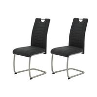 Schwingstuhl-set Ulla S Anthrazit - Edelstahlfarben/Anthrazit, MODERN, Textil/Metall (43/98/59cm) - MID.YOU