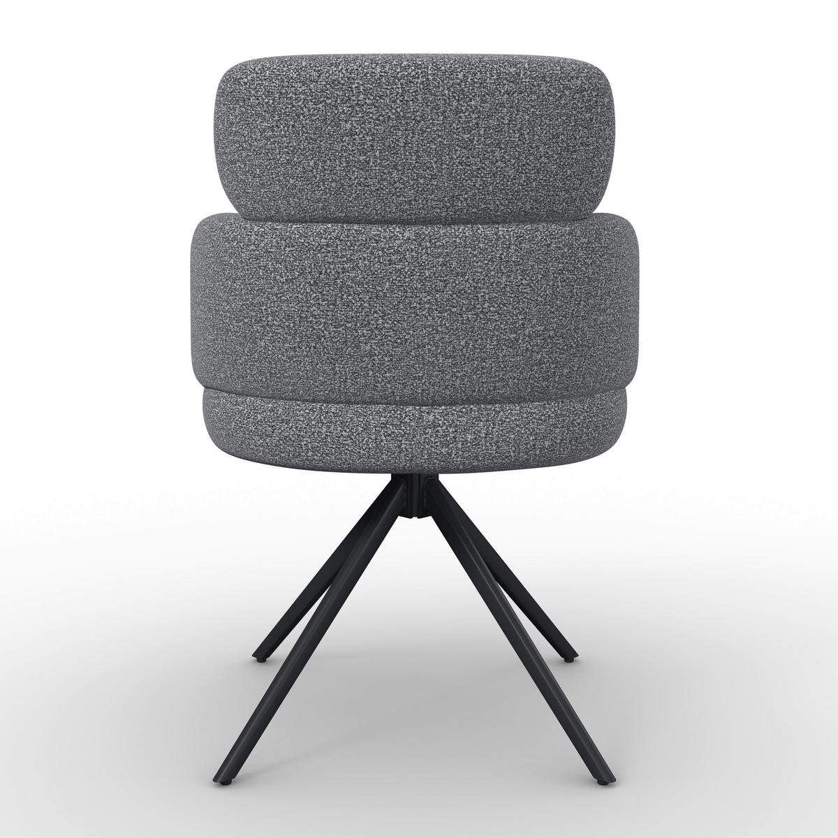 STOLIČKA S PODRÚČKAMI KARO - čierna/sivá, Modern, kov/textil (58/88/65cm) - Bessagi Home