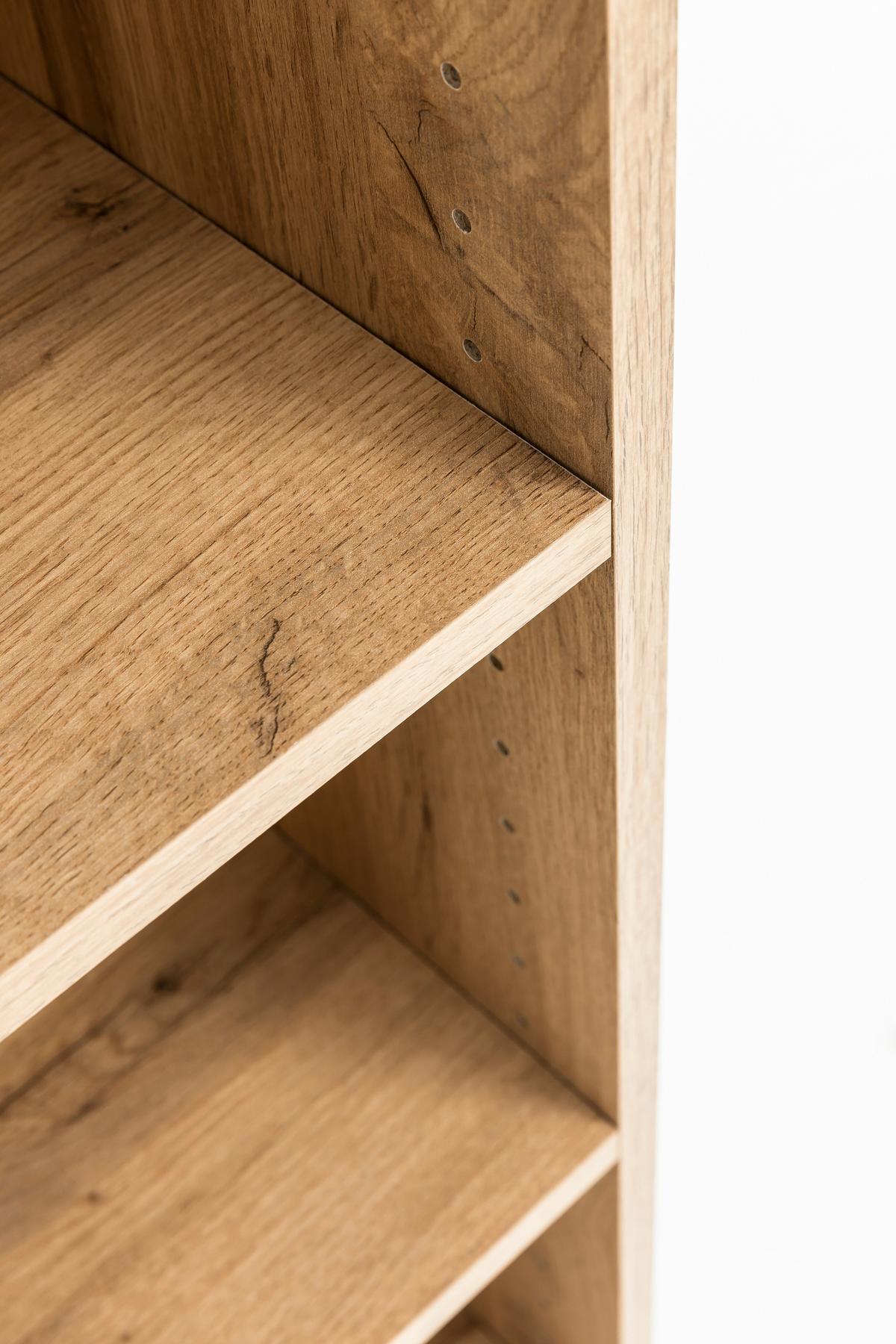 Midischrank Chester B: 30 Cm Eiche Wotan Dekor/schwarz - Eiche Wotan/Schwarz, MODERN, Holzwerkstoff (30/130/35cm) - Held