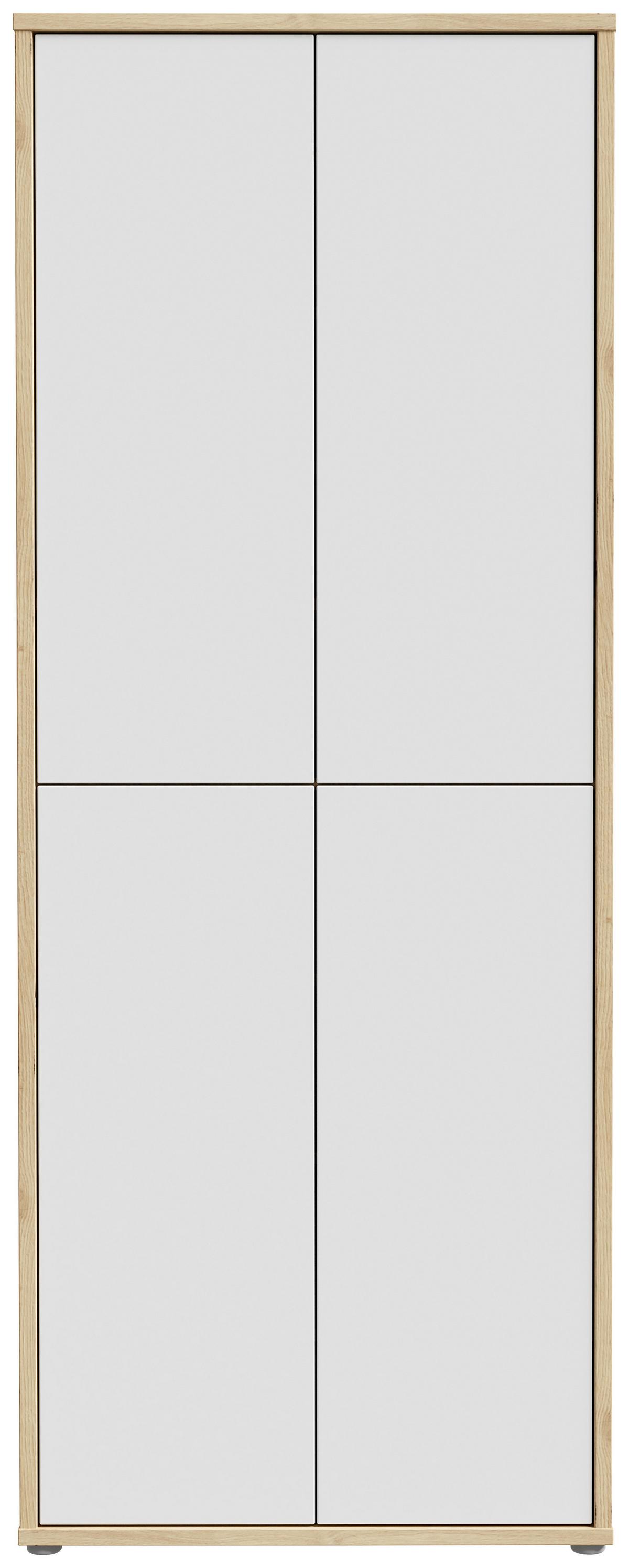 Skříň na boty, šedá/dub artisan, š: 74,5cm - šedá/světle šedá, Moderní, kompozitní dřevo/plast (74,5/191,9/34,9cm)