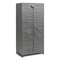 Stoffschrank Metall, Textil - Grau, Basics, Textil/Metall (75/50/160cm) - Zeller Present