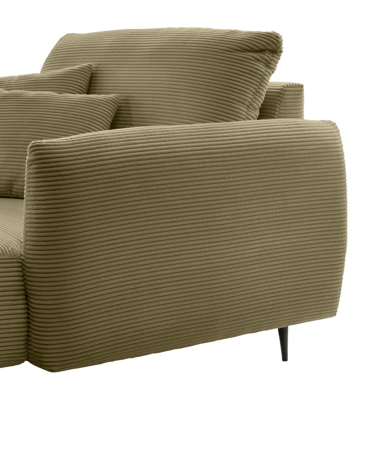 XXL-Sessel Vanilla, Olivgrün B: 112 cm - Schwarz/Olivgrün, Design, Textil (112/95/158cm) - Livetastic