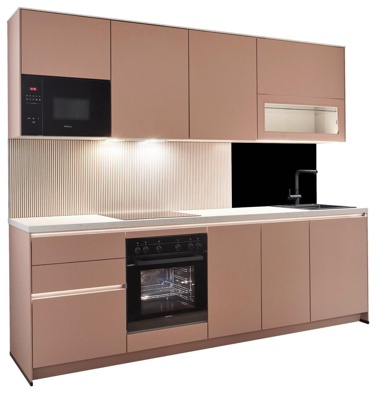 Küchenblock Sidney - Rosa, Basics, Holzwerkstoff (272cm) - Vertico