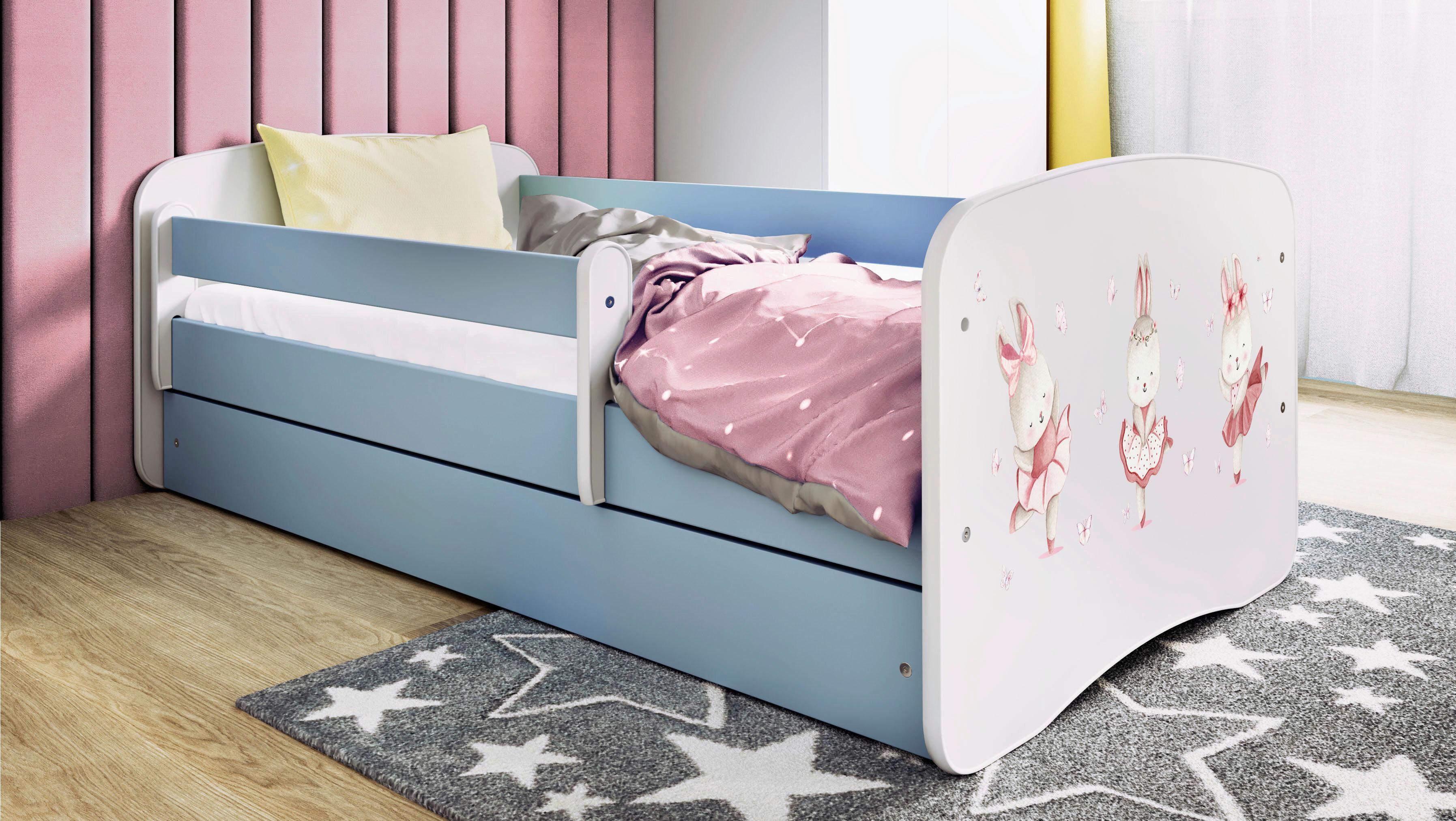 Kinder-/Juniorbett Babydreams inkl. Matratze 80x160 - Blau/Birkefarben, MODERN, Holz/Holzwerkstoff (80/160cm) - MID.YOU