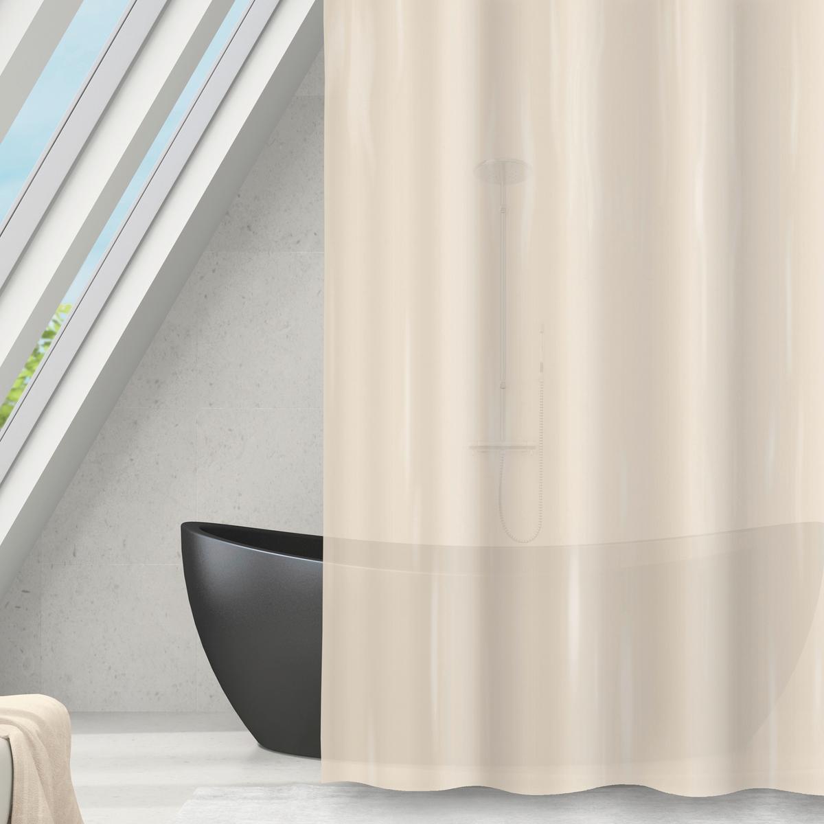 Duschvorhang Romana 100% Polyester, Beige - Beige, Basics, Textil (180/180cm) - MSV