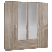 Šatní skříň OSAKA šířka 180cm - barvy dubu/barvy hliníku, Konvenční, kompozitní dřevo/plast (180/199/58cm) - MID.YOU