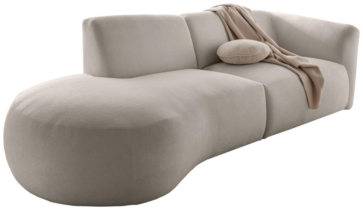 Ecksofa Jesi, Taupe S: 238x107 Cm - Taupe/Schwarz, MODERN, Textil (238/107cm) - Livetastic