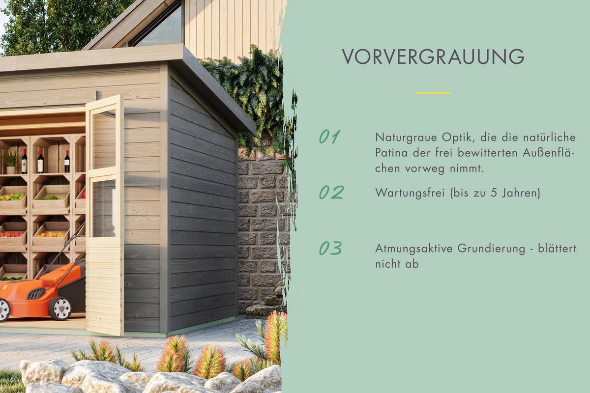 Gartenhaus Kappeln 2 39529 Kappeln 2 - Hellgrau, Basics, Holz (182/122/220cm)