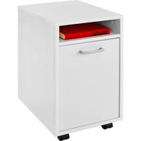 Rollcontainer Weiß Laurenc 33x59,5x38 Cm - Weiß, MODERN, Holz/Kunststoff (33/59,5/38cm)