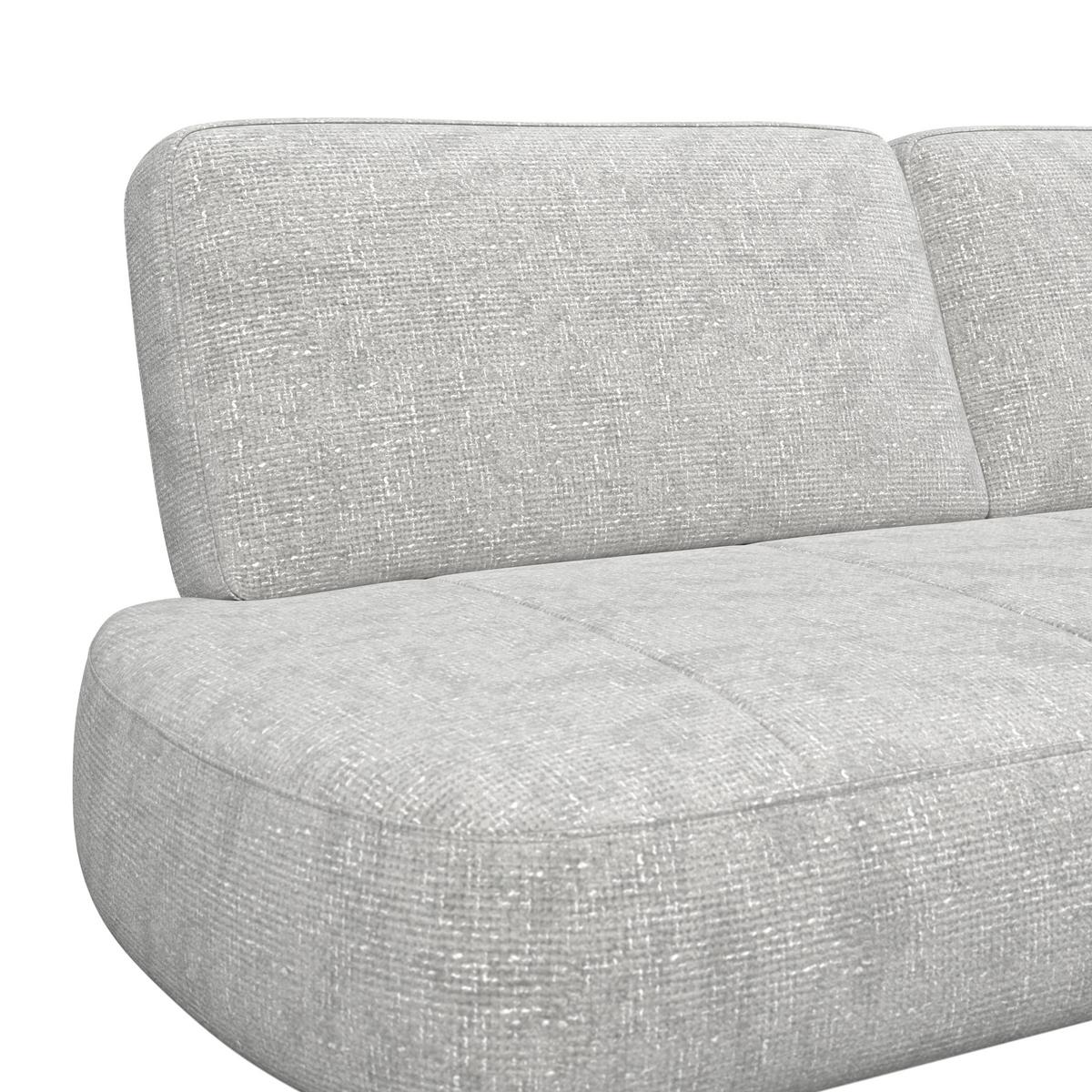 Sitzbank hellgrau/Metallbeine Ulmo B: 162 cm - Hellgrau/Schwarz, MODERN, Textil/Metall (162/83/71cm)