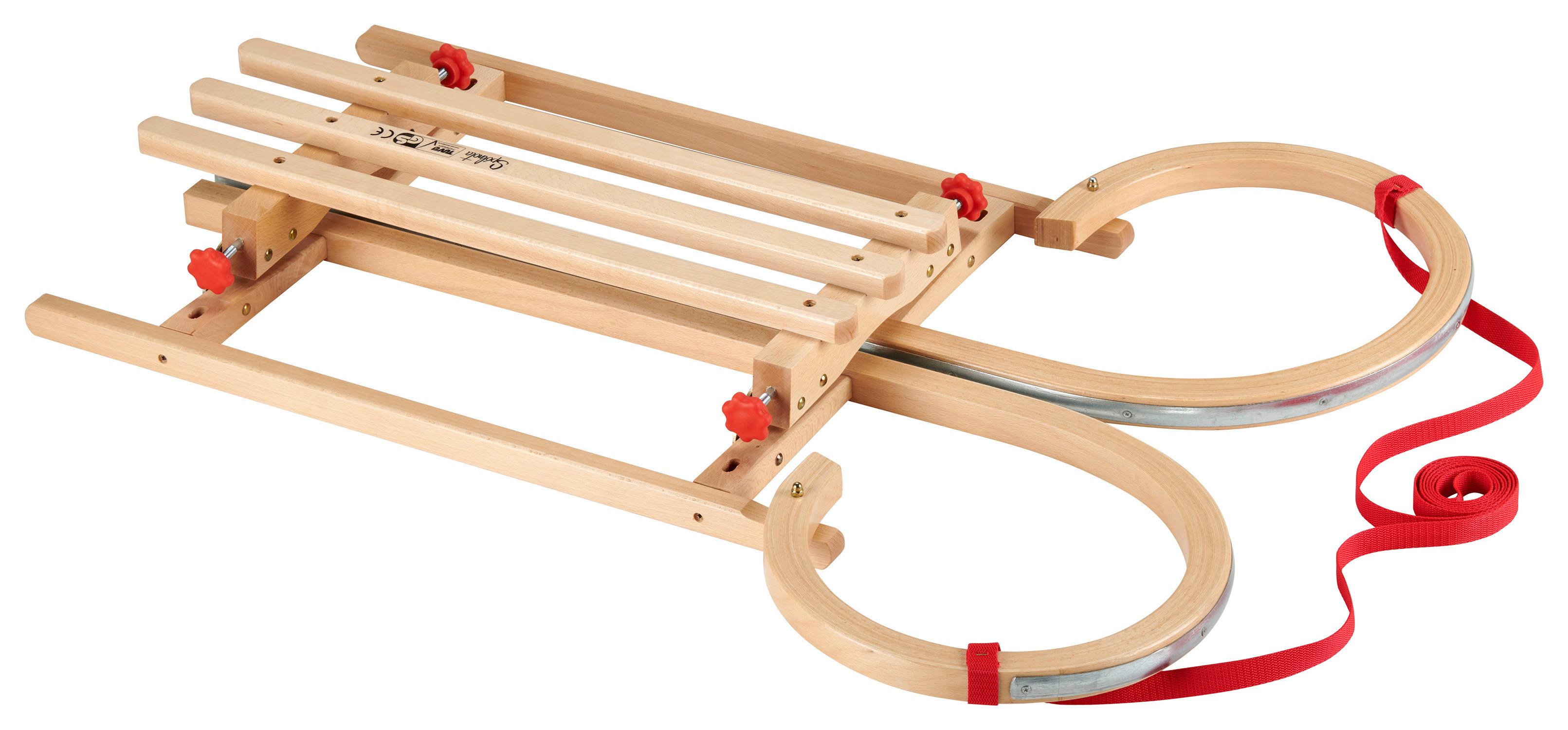 Schlitten Hörnerrodel Echtholz Klappbar - Buchefarben, Basics, Holz (35,5/36/94cm) - Ondega