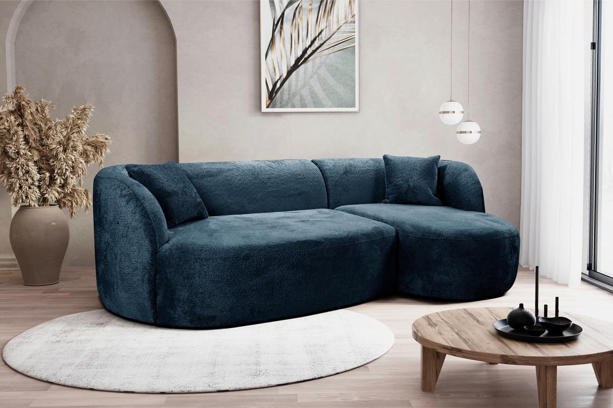 Ecksofa Flick Blau/Schwarz, 264 cm - Blau/Schwarz, Design, Textil (264/143cm) - MID.YOU