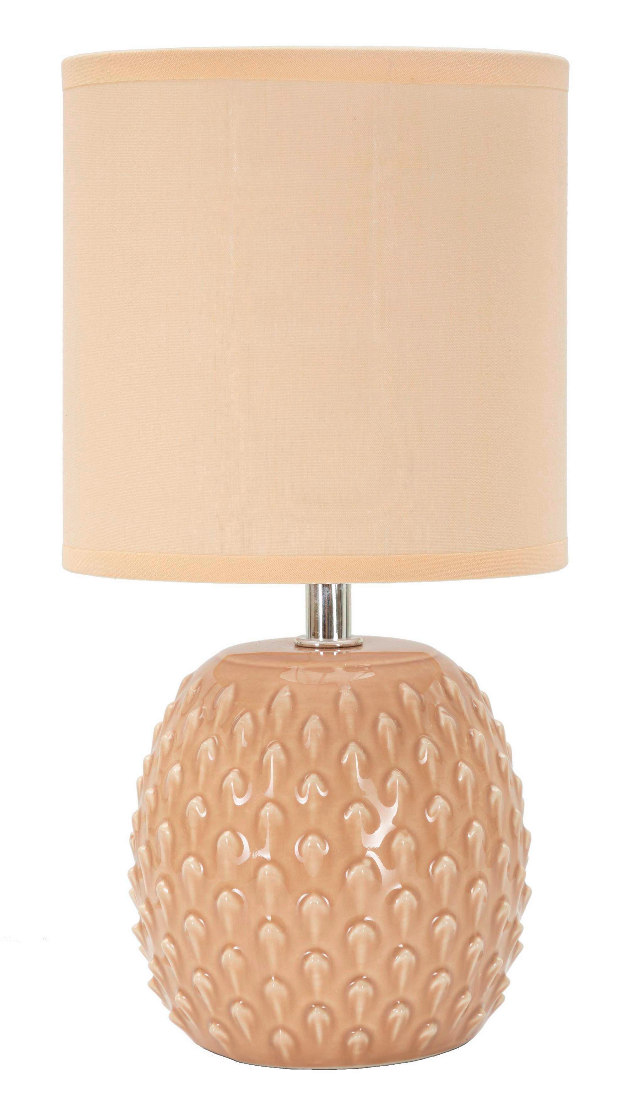 Tischleuchte Pontus Naturfarben B: 14 cm - Naturfarben, Basics, Keramik/Textil (14/27/14cm)