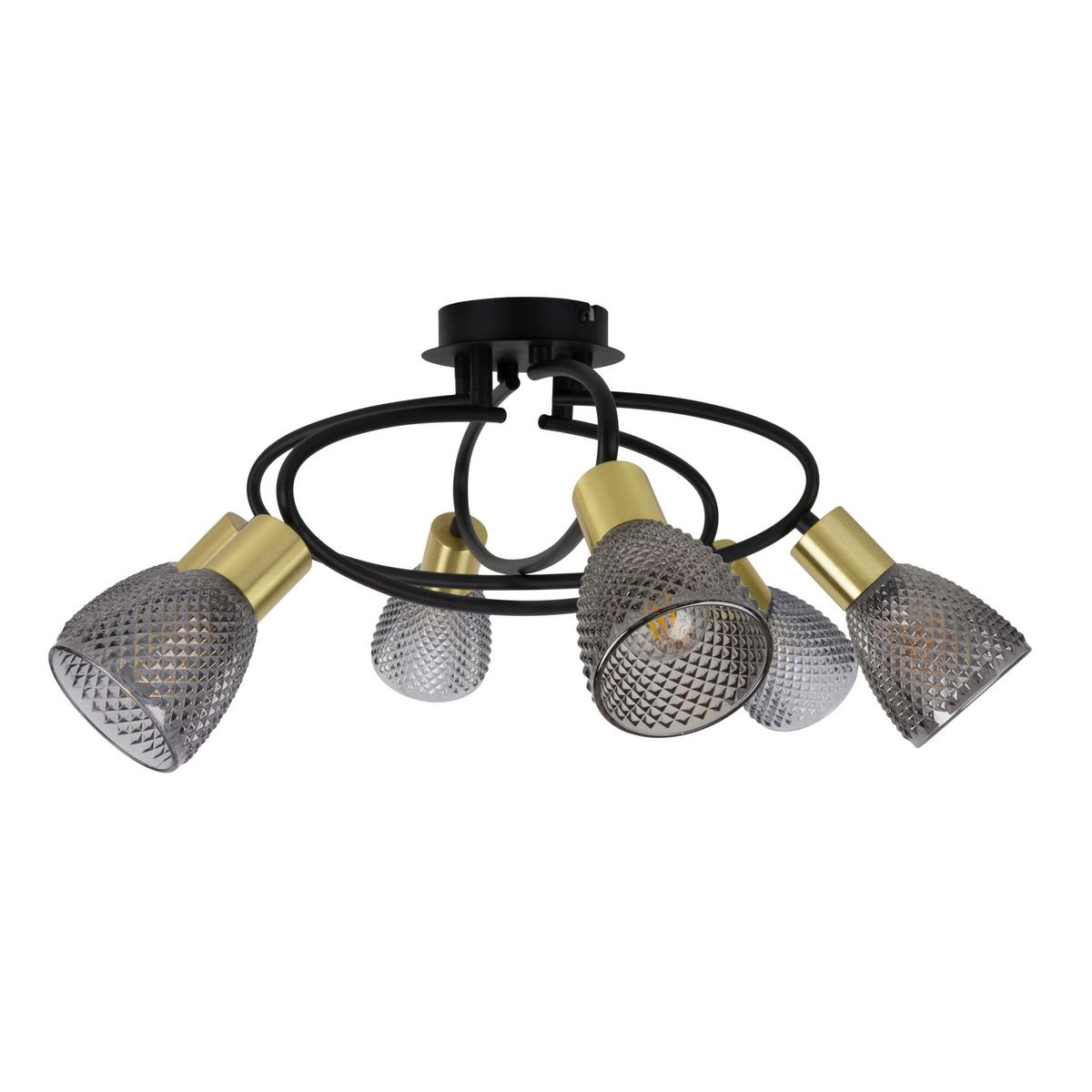 Deckenstrahler Exkl. 6xe14, 40w - Schwarz, LIFESTYLE, Glas/Metall (59/26cm) - Näve