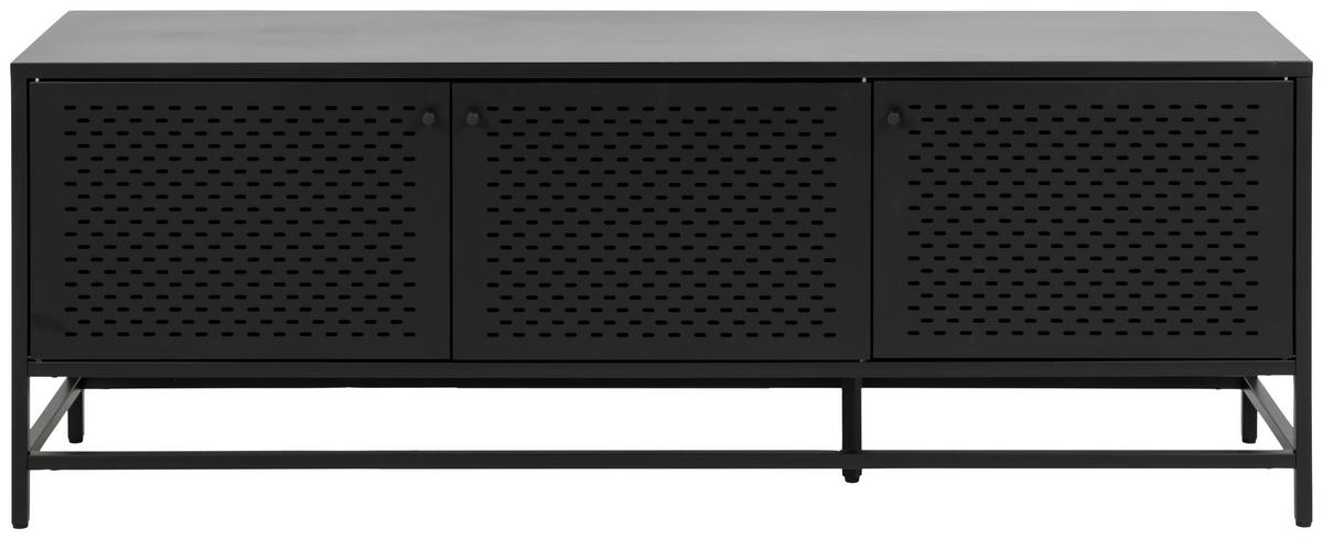 Sideboard Newcastle  B: 160 Cm Schwarz 3-Türig - Schwarz, KONVENTIONELL, Metall (160/60/40cm) - MID.YOU
