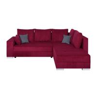 Univerzální sedačka LARS, červený / tmavě šedý manšestr - černá/tmavě šedá, Design, kompozitní dřevo/textil (260/218cm) - P & B