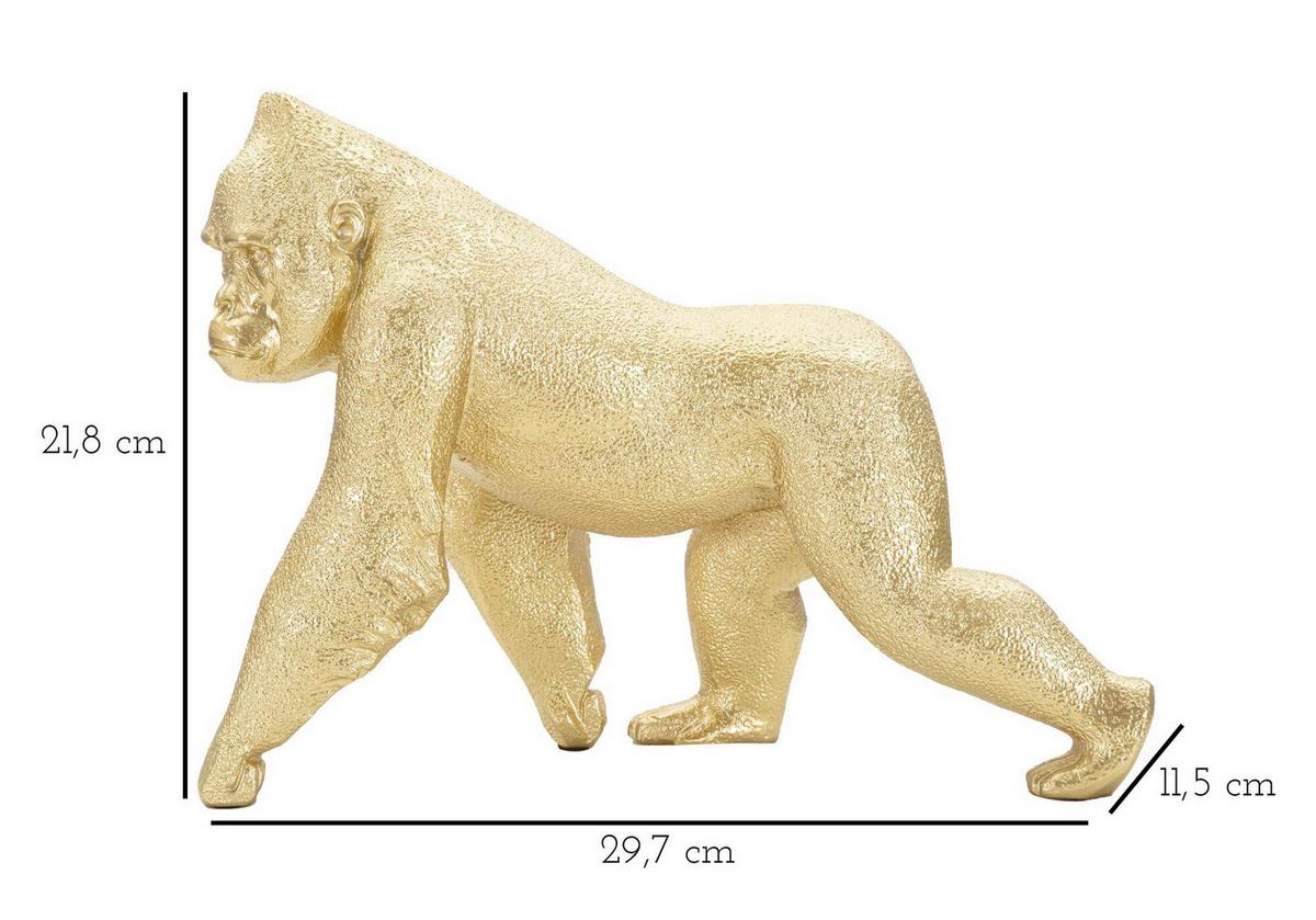 Skulptur Gorilla Decor Front Goldfarben, B: 29,7 - Goldfarben, Basics, Kunststoff (29.7/21.8/11.5cm)