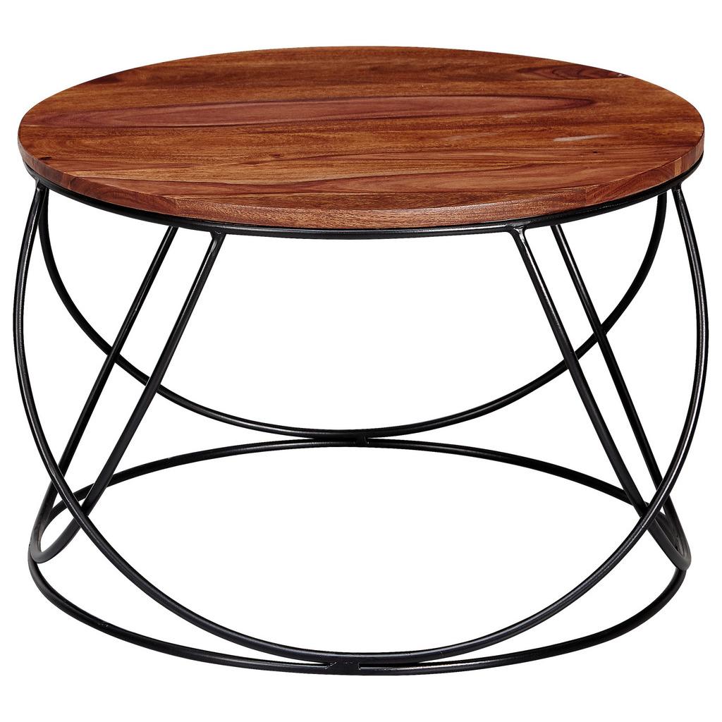 Couchtisch Rund Holz Massiv Mit Gittergestell