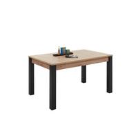 Esstisch Ausziehbar Lucas 140x90 Cm Eiche Dekor/schwarz - Eichefarben/Schwarz, Basics, Holzwerkstoff (140-210/76/90cm)