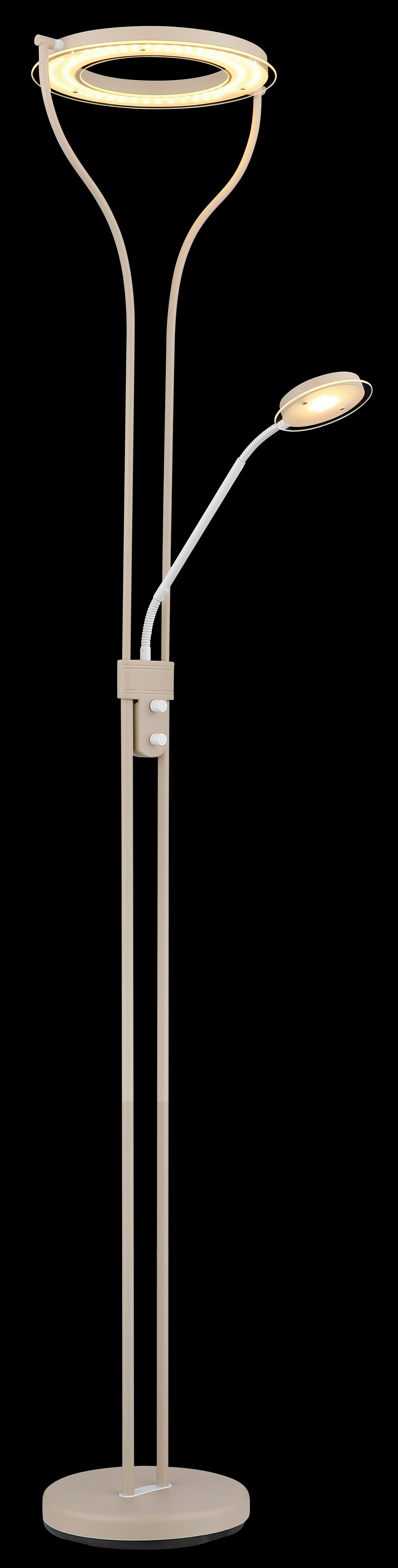 Led-stehleuchte Drehdimmer - Sandfarben/Klar, Design, Glas/Kunststoff (35/31/194cm) - Globo