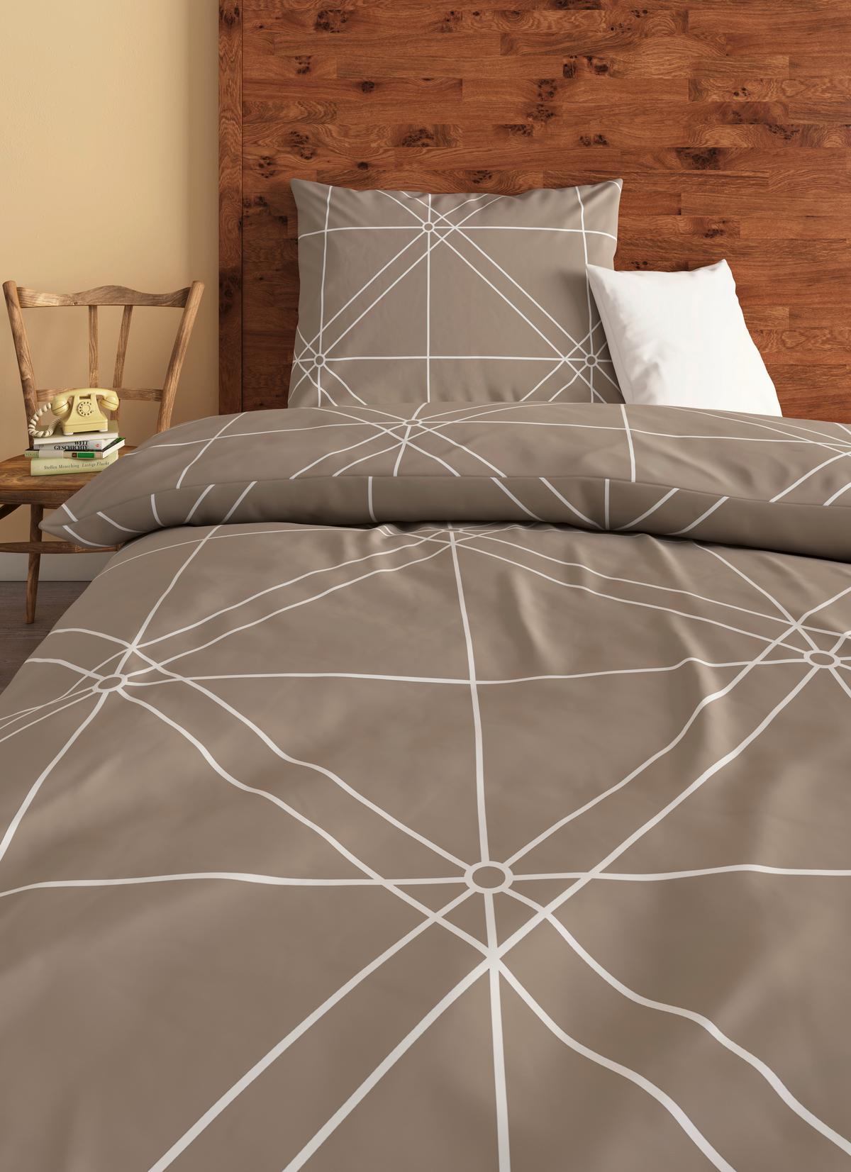 Ágyneműhuzat-garnitúra Chalene 140/200cm Anthrazit - taupe, Romantik / Landhaus, textil (140/200cm) - James Wood