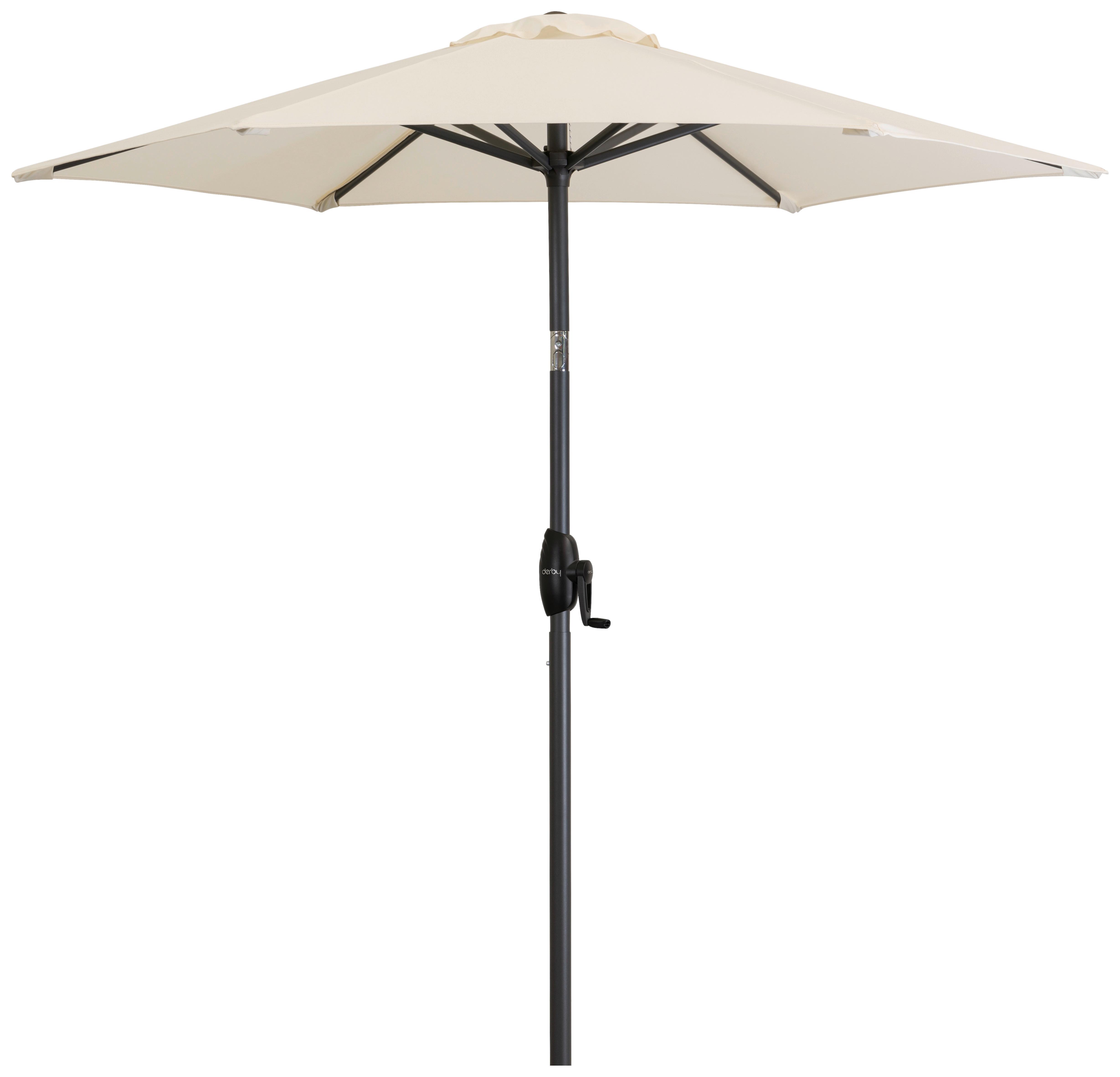 Sonnenschirm Doppler DM: 182 cm H: 210 cm Naturfarben - Anthrazit/Naturfarben, Basics, Textil/Metall (182/210cm) - Doppler