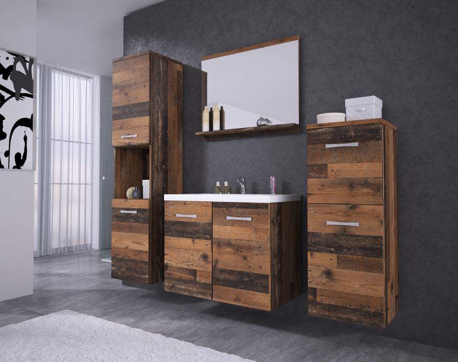 Badmöbel-Set 5-Tlg. Malo B: 140 cm Eichfarben - Alteiche/Eichefarben, LIFESTYLE, Keramik/Holzwerkstoff (120cm) - P & B