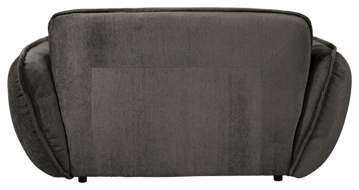 XXL-Sessel Fluffy, Anthrazit B: 182 cm - Anthrazit/Schwarz, MODERN, Textil (182/87/184cm) - Trendmanufaktur