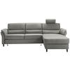 Ecksofa Cavoli, Grau S: 279x176 cm - Schwarz/Grau, MODERN, Textil (279/176cm) - Livetastic