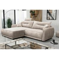 Ecksofa Fresh Beige 195x264 Cm - Beige/Schwarz, Design, Textil (195/264cm) - MID.YOU