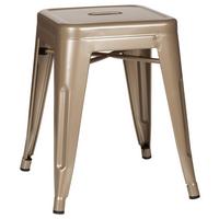 Hocker Vantaggio Stahl Champagner H: 46 cm Stapelbar - Champagner, Basics, Metall (39/46/39cm) - MID.YOU