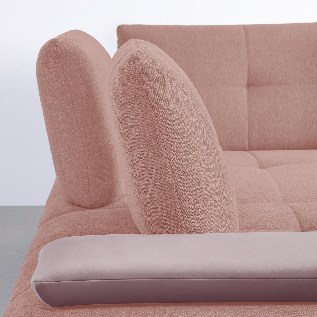 Rohová sedačka TRENDY, levá, šeříková / růžová - růžová/černá, Moderní, kov/kompozitní dřevo (250/93/310cm) - Premium Living