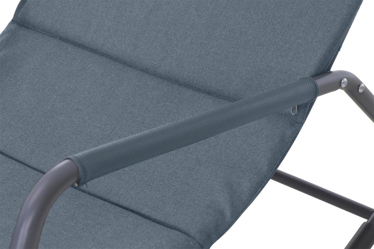 Schaukelliege Metall/Kunststoff/Textil - Blaugrau, KONVENTIONELL, Kunststoff/Textil (57/81/143cm) - Siena Garden