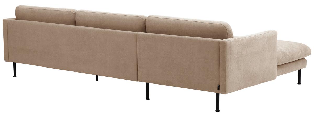 Ecksofa Nathan Rücken Echt, Beige - Beige/Schwarz, MODERN, Textil (286/78/160cm) - Max Winzer
