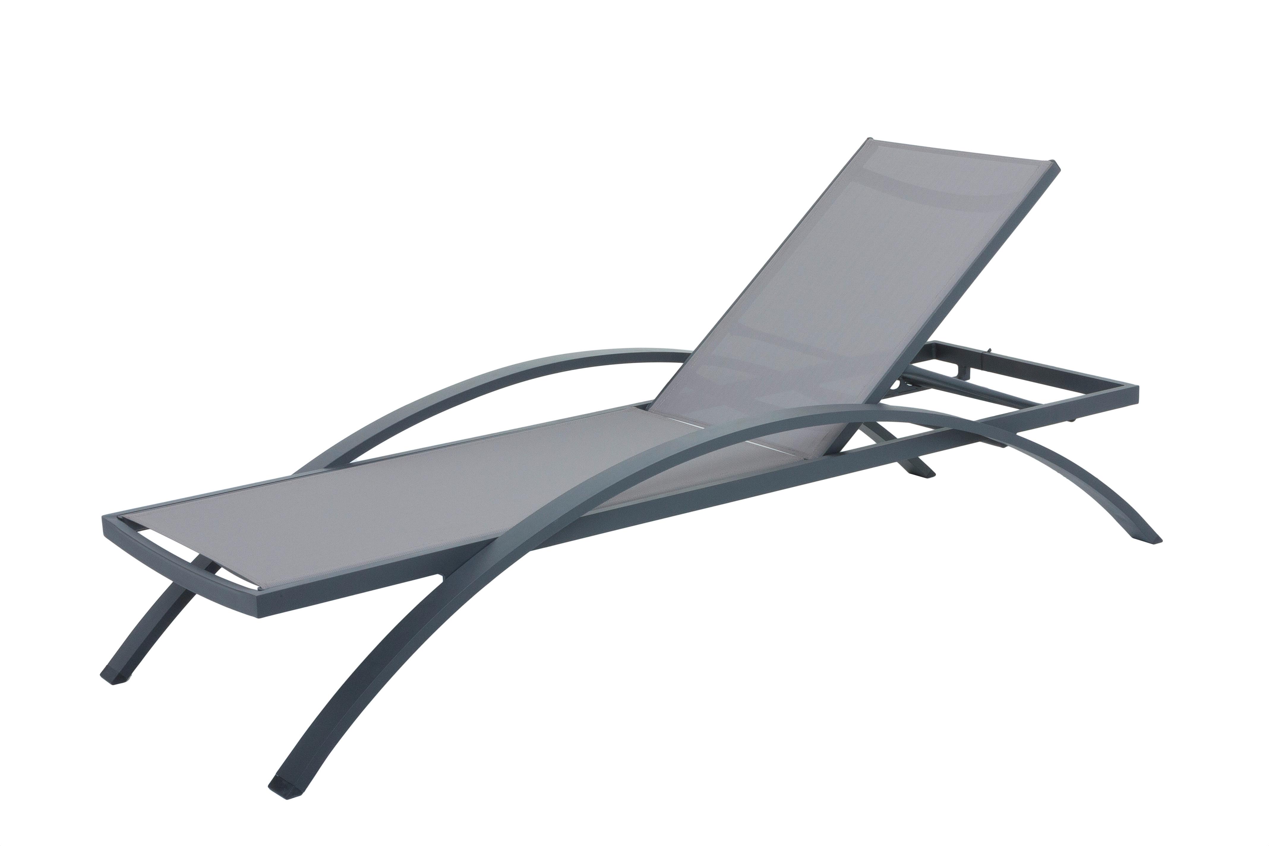 Sonnenliege Donna - Anthrazit/Grau, Basics, Kunststoff/Metall (72/43/197cm) - Gardenson